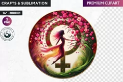 Womens day Clipart, 8th of march, Feminine symbol girl Product Image 1
