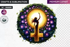 Womens day Clipart, 8th of march, Feminine symbol girl Product Image 1