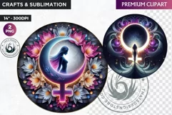 Womens day Clipart, 8th of march, Feminine symbol girl Product Image 1