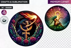Womens day Clipart, 8th of march, Feminine symbol girl Product Image 1
