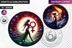 Womens day Clipart, 8th of march, Feminine symbol girl Product Image 1