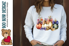 Boho Floral Pumpkin Clipart Product Image 1