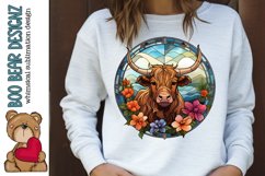 Stain Glass Highland Cow Clipart Product Image 1