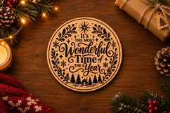 Wonderful Time of the Year Christmas Ornament Laser Cut SVG Product Image 2