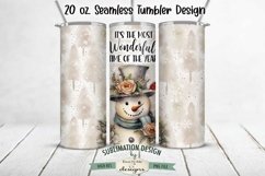 Snowman 20 oz Seamless Tumbler Design | Most Wonderful Time Product Image 1