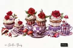 Wonderland Cupcakes Clipart | Fairytale PNG Product Image 1