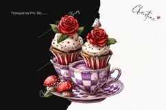 Wonderland Cupcakes Clipart | Fairytale PNG Product Image 2