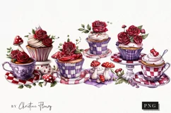 Wonderland Cupcakes Clipart | Fairytale PNG Product Image 1