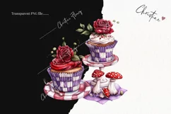 Wonderland Cupcakes Clipart | Fairytale PNG Product Image 2