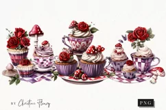 Wonderland Cupcakes Clipart | Fairytale PNG Product Image 1