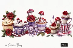 Wonderland Cupcakes Clipart | Fairytale PNG Product Image 1