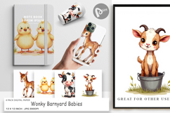 Wonky Barnyard Babies Digital Paper Product Image 1