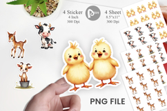 Wonky Barnyard Babies Sticker Product Image 1