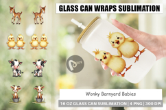 Wonky Barnyard Babies Glass Can Product Image 1