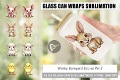 Wonky Barnyard Babies Glass Can Product Image 1