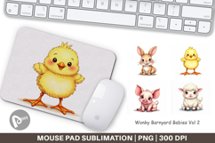 Wonky Barnyard Babies Mouse Pad Product Image 1