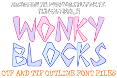 Wonky Blocks Alphabet Lettering Font Graffiti ABC OTF TTF  by Squeeb Creative