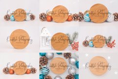 9 Round wood signs mockup JPG bundl, Christmas mockup wood Product Image 1