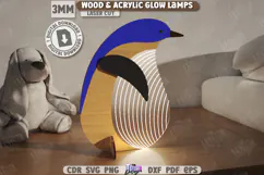 Wood & Acrylic Glow Lamp Laser Cut|Home Décor|Table Led Lamp Product Image 2