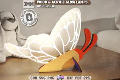 Wood & Acrylic Glow Lamp Laser Cut|Home Décor|Table Led Lamp Product Image 2