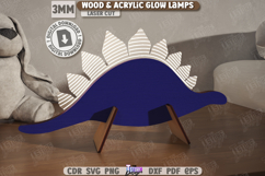 Wood &amp; Acrylic Glow Lamp Laser Cut|Home Décor|Table Led Lamp Product Image 1