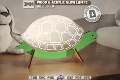 Wood & Acrylic Glow Lamp Laser Cut|Home Décor|Table Led Lamp Product Image 2