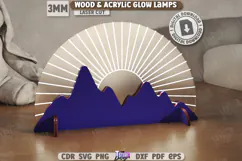 Wood & Acrylic Glow Lamp Laser Cut|Home Décor|Table Led Lamp Product Image 2