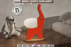 Wood & Acrylic Glow Lamp Laser Cut|Home Décor|Table Led Lamp Product Image 2