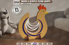 Wood & Acrylic Glow Lamp Laser Cut|night light laser cut Product Image 2