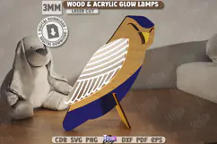 Wood & Acrylic Glow Lamp Laser Cut|Home Décor|Table Led Lamp Product Image 2