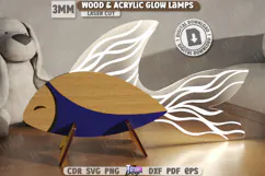 Wood & Acrylic Glow Lamp Laser Cut|Home Décor|Table Led Lamp Product Image 2