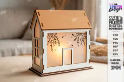3D Lantern House Laser Cut | Wood and Acrylic Night Light Product Image 1