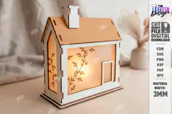 3D Lantern House Laser Cut | Wood and Acrylic Night Light Product Image 1