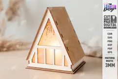 3D Lantern House Laser Cut | Wood and Acrylic Night Light Product Image 1