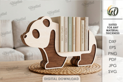 3D Book Holder Laser Cut. Panda stand SVG Product Image 1