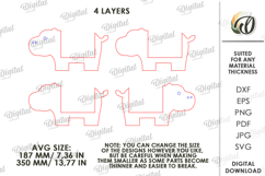 3D Book Holder Laser Cut. Hippo stand SVG Product Image 2