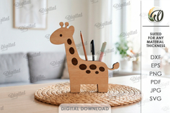 3D Book Holder Laser Cut. Giraffe stand SVG Product Image 1