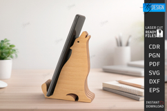 Animal Phone Stand Laser Cut | Multilayer Phone Holder SVG Product Image 1