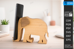 Animal Phone Stand Laser Cut | Multilayer Phone Holder SVG Product Image 1
