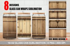 Wood Barrel Texture Glass Can Wraps Product Image 1