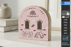 Miniature Village Block Toy Laser Cut | Layered Town House Product Image 1