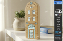 Miniature Village Block Toy Laser Cut | Layered Town House Product Image 1