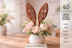 Bunny Ears Laser Cut. Floral Stake. Easter Decor SVG Product Image 1