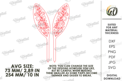 Bunny Ears Laser Cut. Floral Stake. Easter Decor SVG Product Image 2