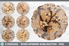 Bundle of six Pyrographic Apple Blossoms Wind Spinner designs.