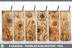 Bundle of six Pyrographic Asters Tumbler designs.