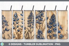 Bundle of six Pyrographic Bluebonnets Tumbler designs.