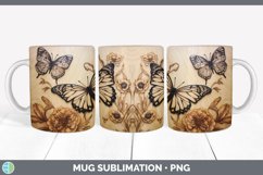 GorgeousPyrographic Butterflies Mug Wrap design.
