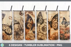 Bundle of six Pyrographic Butterflies Tumbler designs.