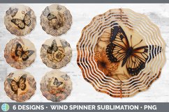 Bundle of six Pyrographic Butterflies Wind Spinner designs.
